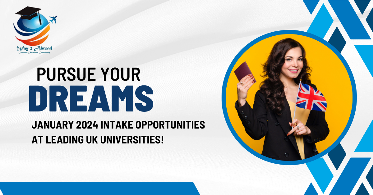 Pursue Your Dreams: January 2024 Intake Opportunities at Leading UK Universities!